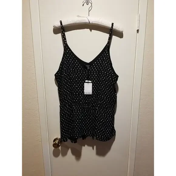 Rebel Wilson X Angels Polka Dot Black White Sleeveless Blouse Top 2X Retail $89 - Picture 2 of 12